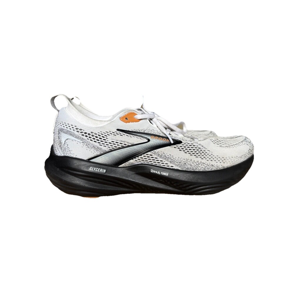 Brooks Glycerin GTS 22 Supportive Men's 10 White Black Running Shoes Sneakers